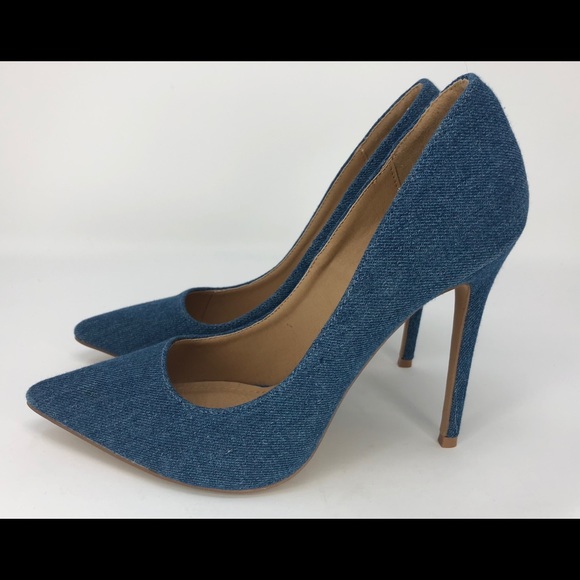 denim stiletto heels